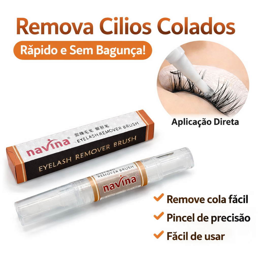 Navina Kit Removedor de Cola Para Cílios Postiços Profissional com Pincel de Precisão 1ou 3 Unidades