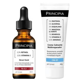 Principia Kit Renovação da Pele Básico c/ Sérum Retinol RN-0,3 + Creme Calmante Multirrep…
