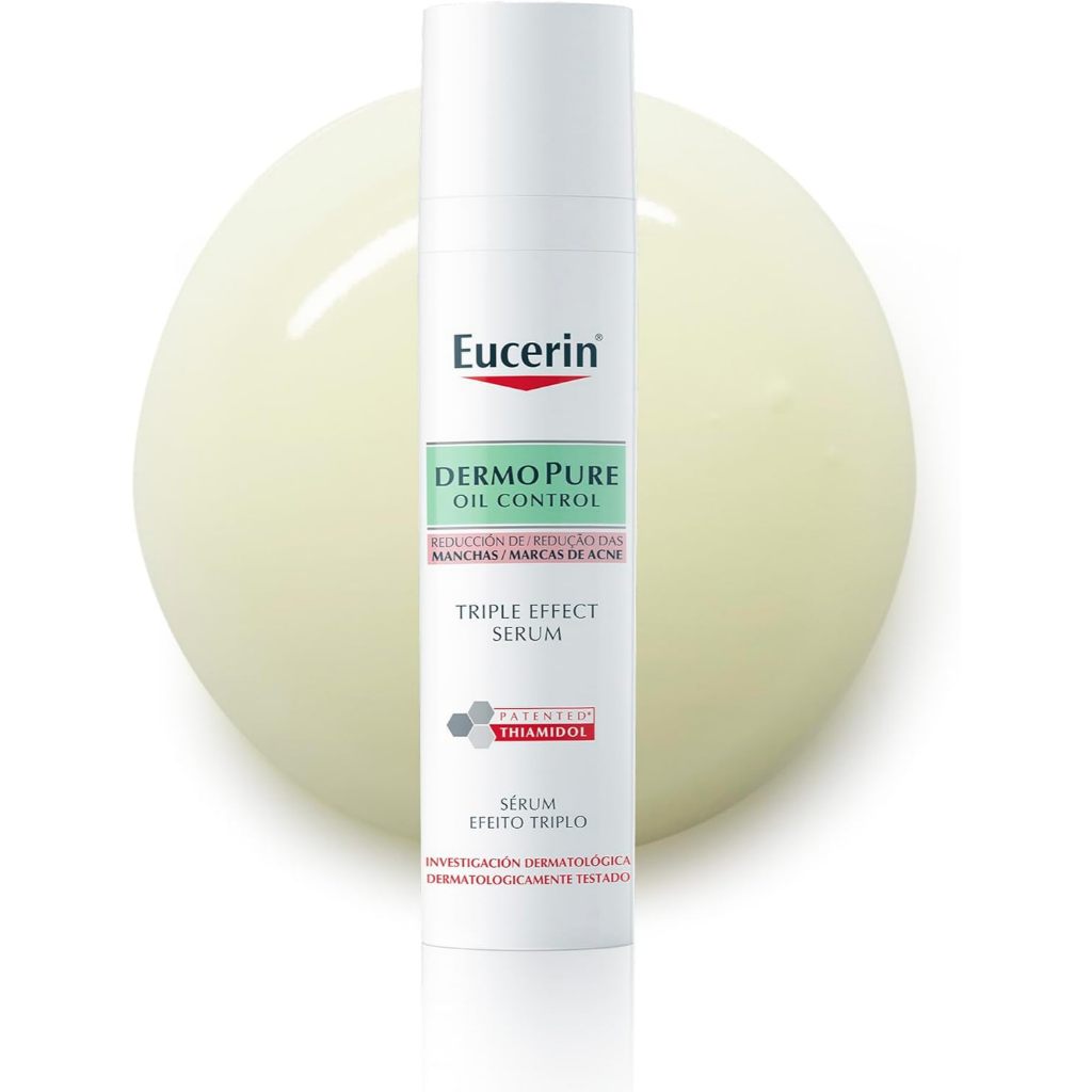 EUCERIN Sérum Facial Antiacne Dermo Pure Efeito Triplo 40ml, Antioleosidade, Antimanchas, Thiamidol, Peles Oleosas