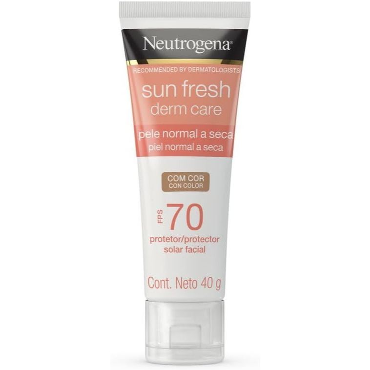 Protetor Solar Facial Para Pele Seca NEUTROGENA SUN FRESH Derm Care Com Cor FPS 70, 40g