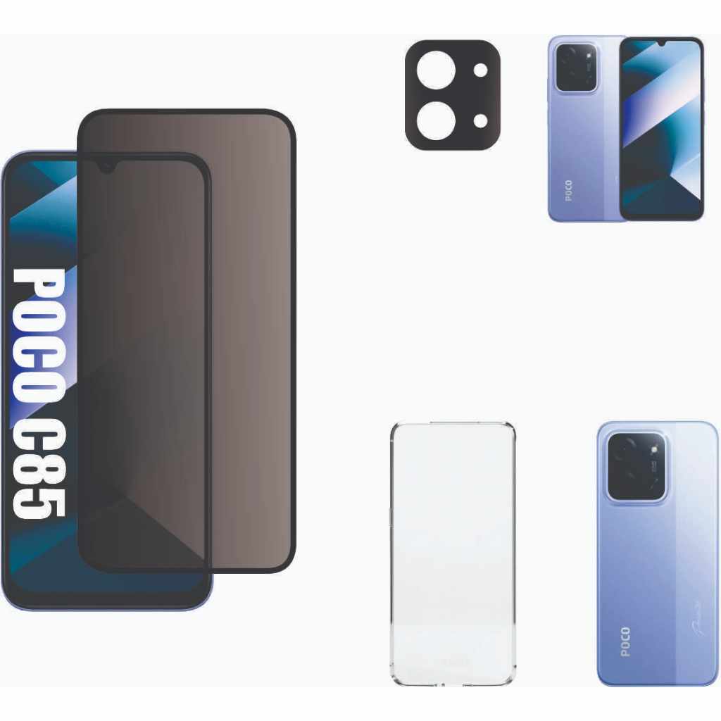 Película Privacidade Fosca Para Xiaomi Poco C85 + Protetor de Câmera + Capinha Anti Shok em Oferta na Shopee