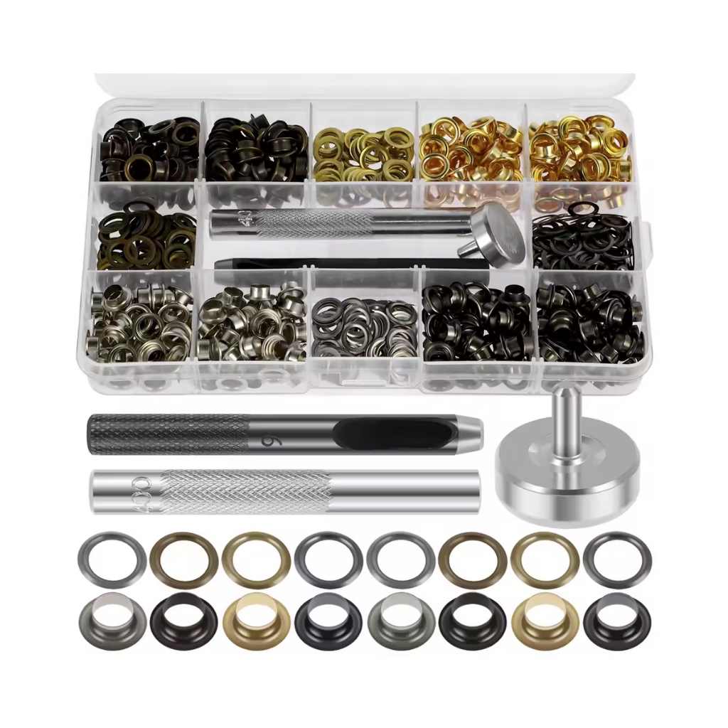 Kit Aplicador De Ilhós Manual Com Vazador + 200 Ilhós Com Arruelas em Oferta na Shopee