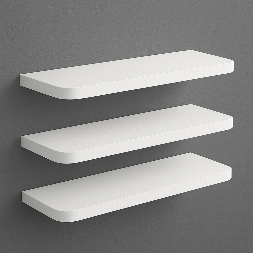 KIT 3 PRATILEIRA DECORATIVA NICHO 45X15 BORDA CURVA BRANCO NICHO ESTANTE ORGANIZADOR BRANCO PRATELEIRA FOTO QUADRO