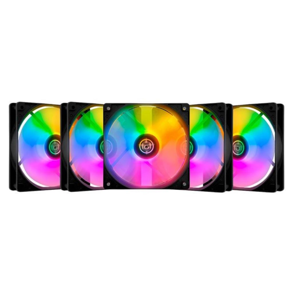 Kit 5 Cooler Fan LED RGB 120mm Pc Gamer Ventoinha para Gabinete Molex