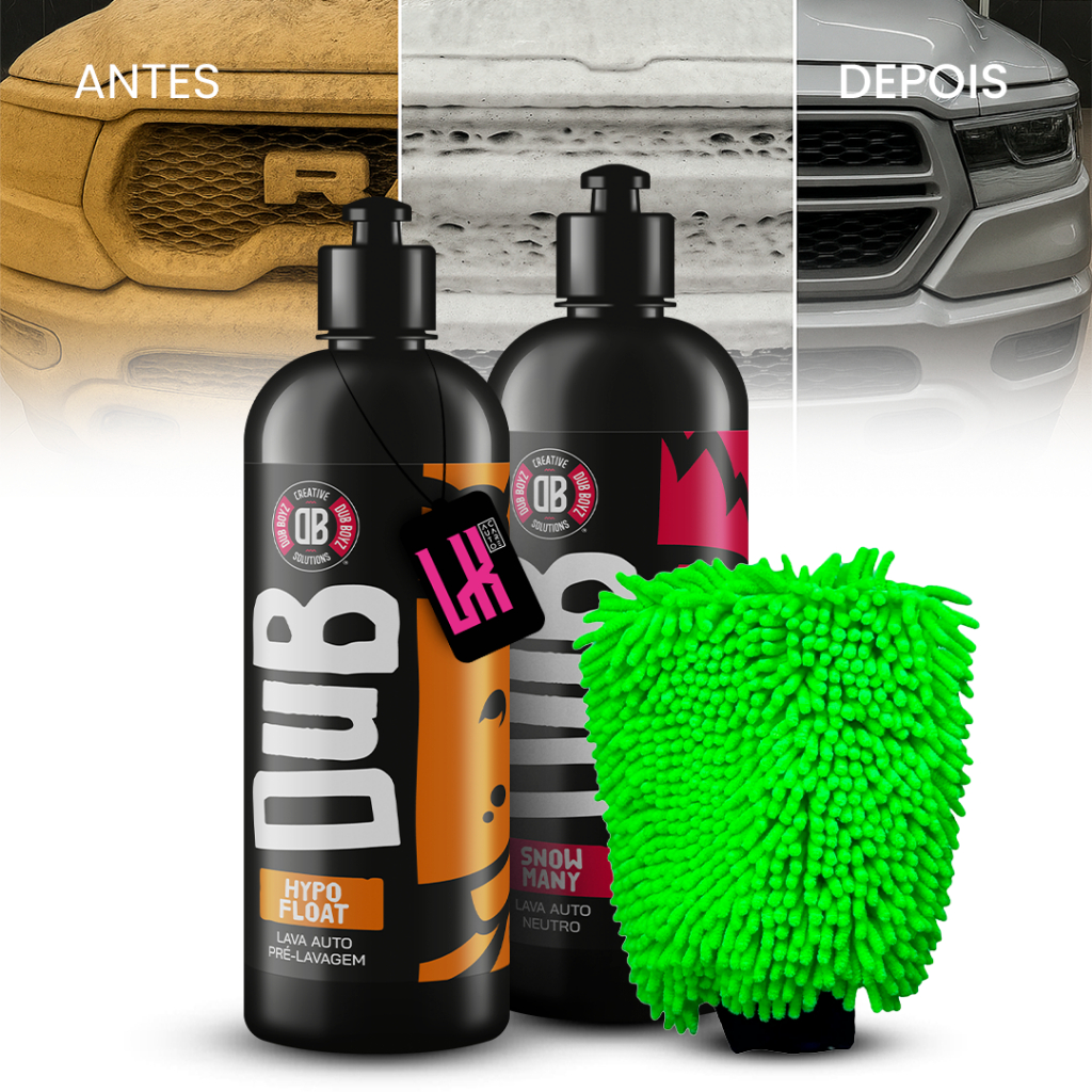 Kit Lava Carro Moto Snow Many Shampoo Neutro Hypo Float Desengraxante Pre Lavagem Tira Barro Lama