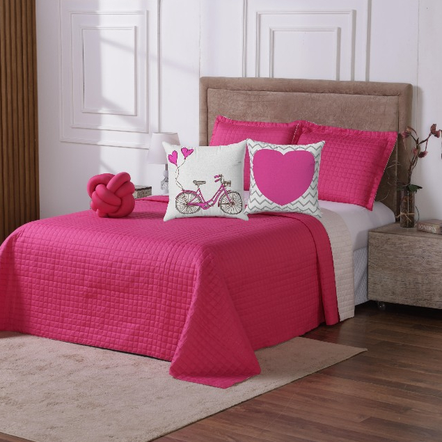 Kit Cobre Leito Colcha Casal Queen 06 Peças 2,60m x 2,50m Almofada Nózinho em Oferta na Shopee