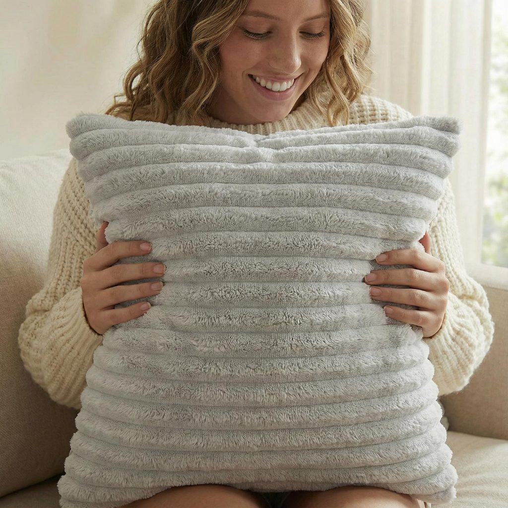 Capa de Almofada Decorativa Para Sofá, Cama de Pelúcia Luxo Soft Wave 45x45 - Novadecora em Oferta na Shopee