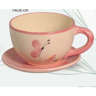 cachepot xicara grande cerâmica decoração em Oferta na Shopee