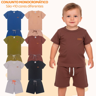 Kit 2, 6 ou 10 peças de Bebe Menino Estilo Casual Minimalista Monocromático Verão Infantil Menino Casual em Oferta na Shopee