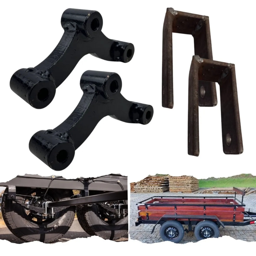 Par Balancim Carretinha Reboque Trucada Baxe 2.5 T 2 Eixo Preto