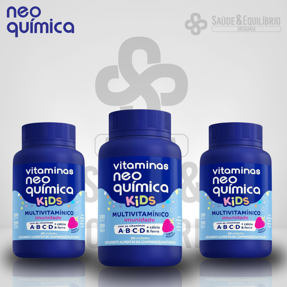 Multivitamínico Infantil Neo Química Kids  Vitaminas A B C D + Cálcio e Ferro
