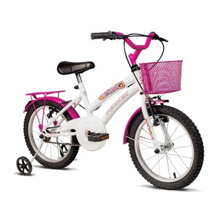 Bicicleta Infantil Com Rodinhas Aro 16 Breeze Branco c/ Pink Verden Bikes