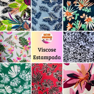 Viscose Estampada 1,47m larg – 1m | 2m | 3m - 100% Viscose - Tecido Leve e Caimento Perfeito