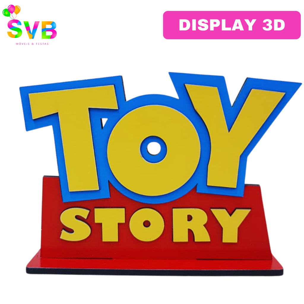 Display  Mesa 3D Decoração Toy Story Mdf Festa Anviersário  Centro de Mesa SVB MÓVEIS E FESTAS