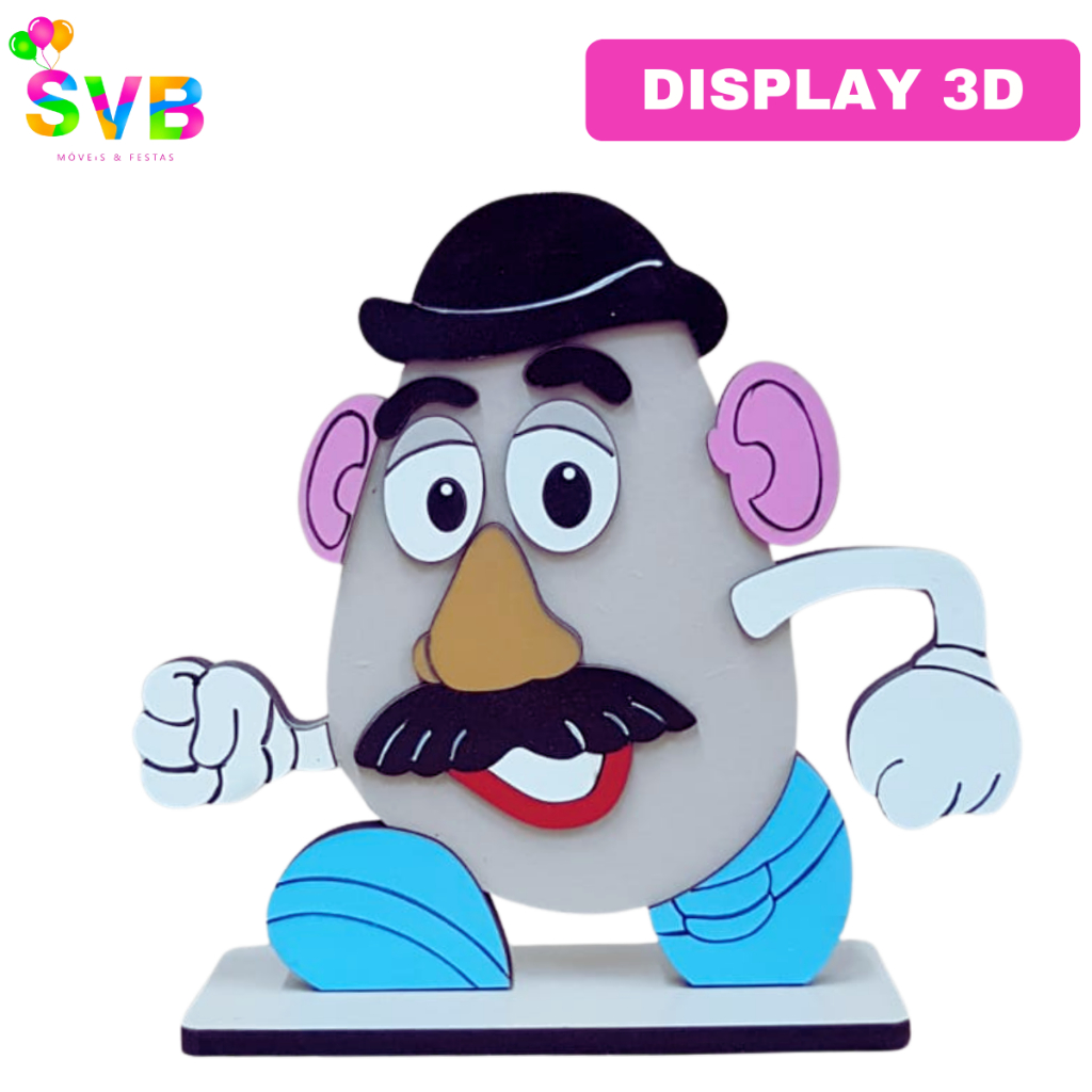 Display Senhor Cabeça Batata Decoração Toy Story Enfeite Mesa Decoração Centro de Mesa SVB MÓVEIS E FESTAS
