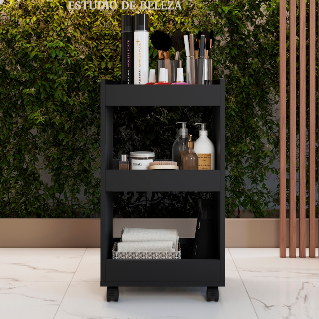 Carrinho Auxiliar Suporte Esmaltes Manicure Pedicure Branco Original Móveis Bonatto