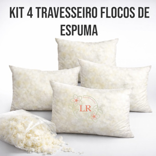 Kit Travesseiros 50x70 cm de Flocos de Espumas Mácio Confortável em Oferta na Shopee