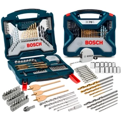 Kit De Brocas E Pontas Para Furar E Parafusar Em Titânio 70 Peças Bosch X-Line