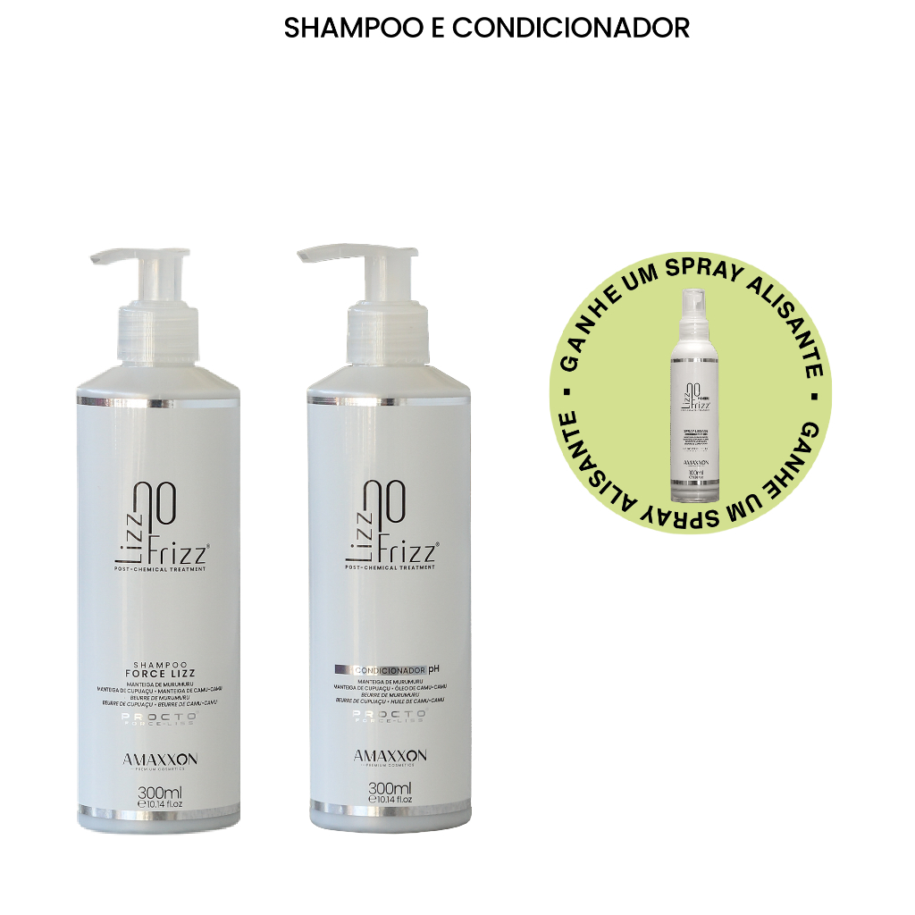 Kit Anti Frizz Lizz No Frizz Shampoo Condicionador & Spray Alisante