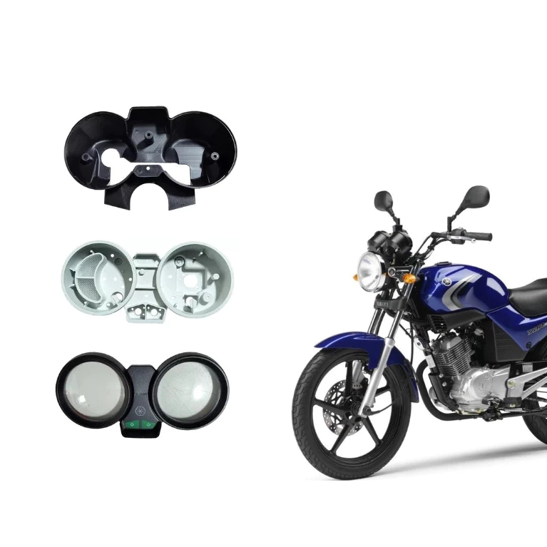 Kit Conjunto Carcaça Completa do Painel Moto Ybr 125 2006 2007 2008 Pro Tork Superior Interna Inferior