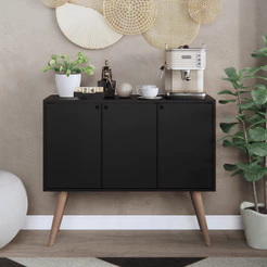 Buffet 3 Portas 90cm Para Cozinha e Sala de Jantar Cantinho do Café Móveis Bonatto