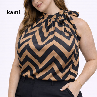 Blusa Plus Size Chevron  com Laço – Linda, Moderna e Super Confortável em Oferta na Shopee