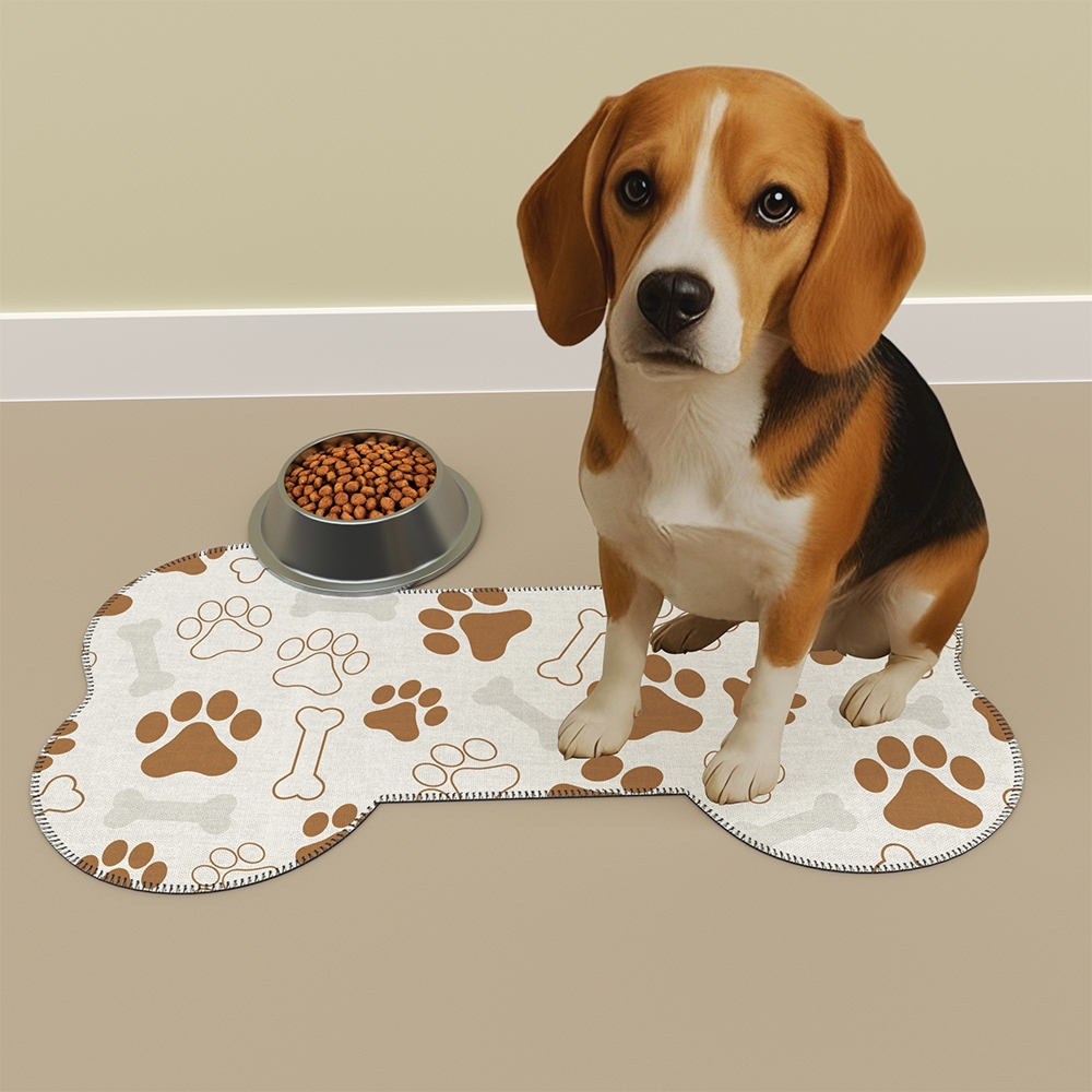 Tapete Comedouro Pet Antiderrapante 30x58cm Cachorro Diversas Estampas Ossinho