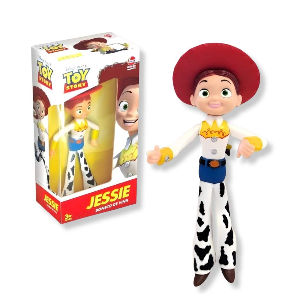 Brinquedo Boneca Jessie Toy Story Colecionável de Vinil Atóxico Figura de Ação Lider Brinquedos +3 anos - 2590
