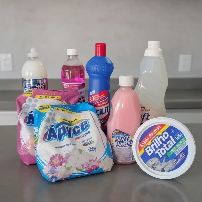 Kit 8 Limpeza P/ Casa Lavanderia Multiuso Cozinha Banheiro