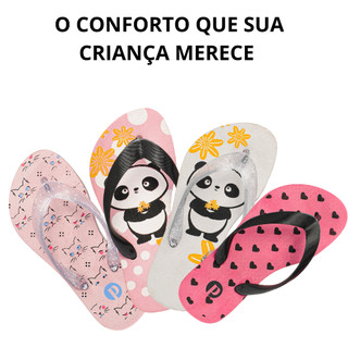 Chinelo Infantil Feminino Passeio Estampado Confortavél