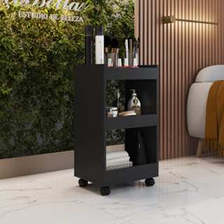 Carrinho Auxiliar Suporte De Esmalte Estéticos Com Rodinhas Preto Salão de Beleza - Móveis Bonatto em Oferta na Shopee