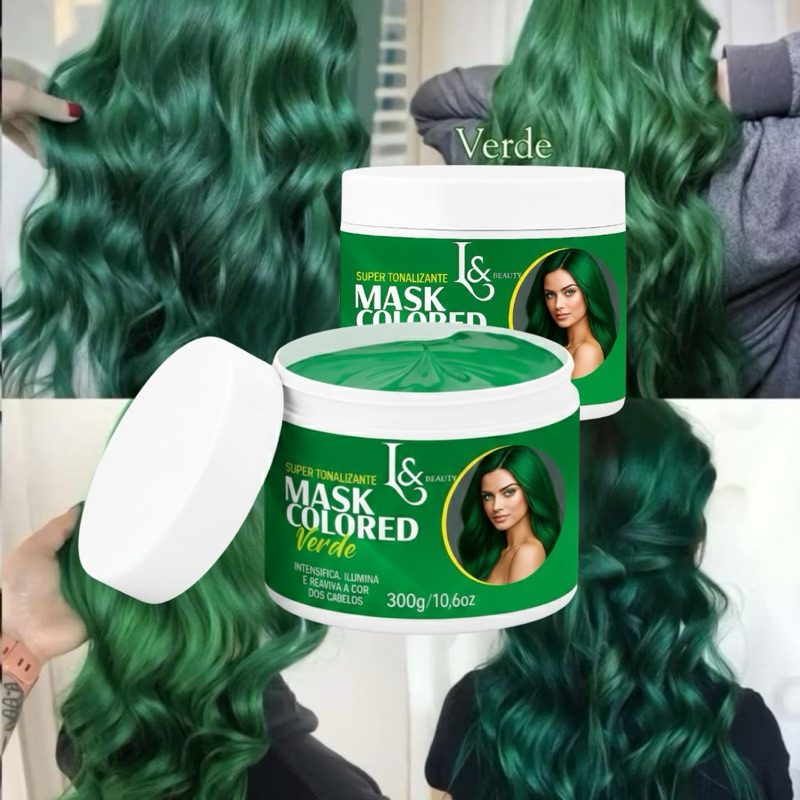 Máscara Capilar Super Tonalizante Sem Amônia Verde L&beauty 300g Colored