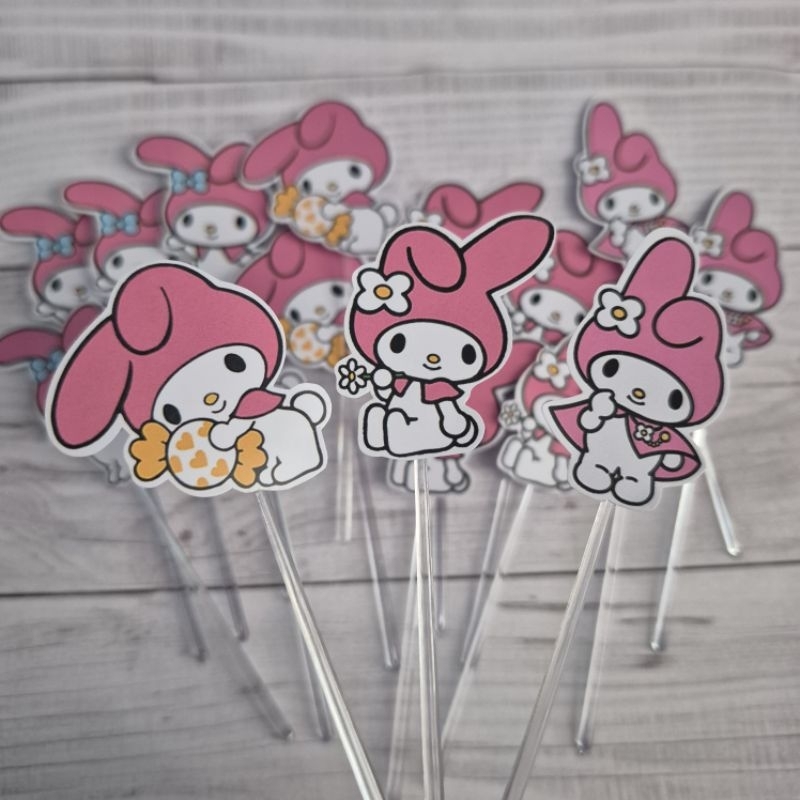 Topper de docinho e cupcake My Melody, topinhos My Melody