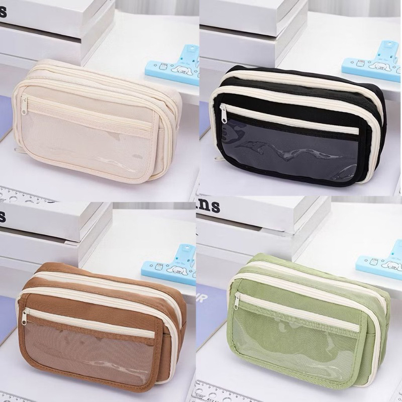 Estojo De Lápis De Tecido De Grande Capacidade Camada /Double Sided Pen Bag Pencil Case/Escolar ref 900942