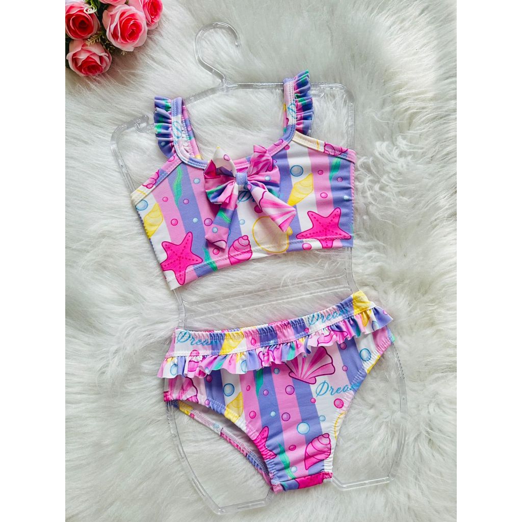 Biquini Infantil Menina Praia Piscina Melancia Sereia Flores Borboleta