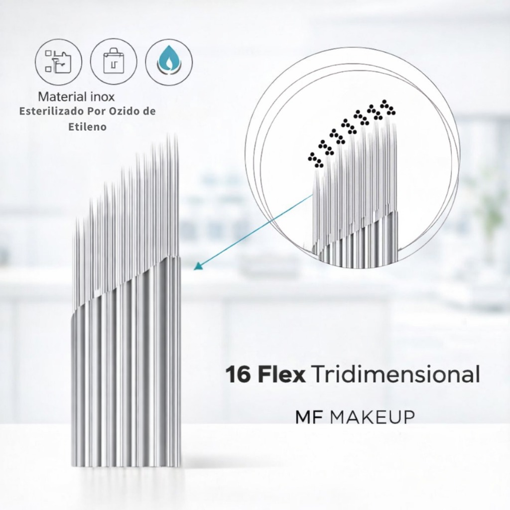 Kit 50 Lâminas Tridimensional Tebori Shadow Para Micropigmentação Anvisa