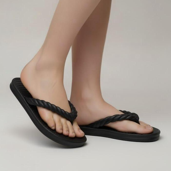 Chinelo De Dedo Nuvem Feminino Plataforma Trançado Estilo Leve Macia Antiderrapante