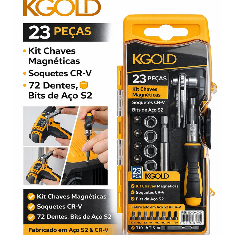 Jogo de Soquetes e Ponteiras 1/4” Aço CR-V para Parafusadeira e Chave Manual em Oferta na Shopee