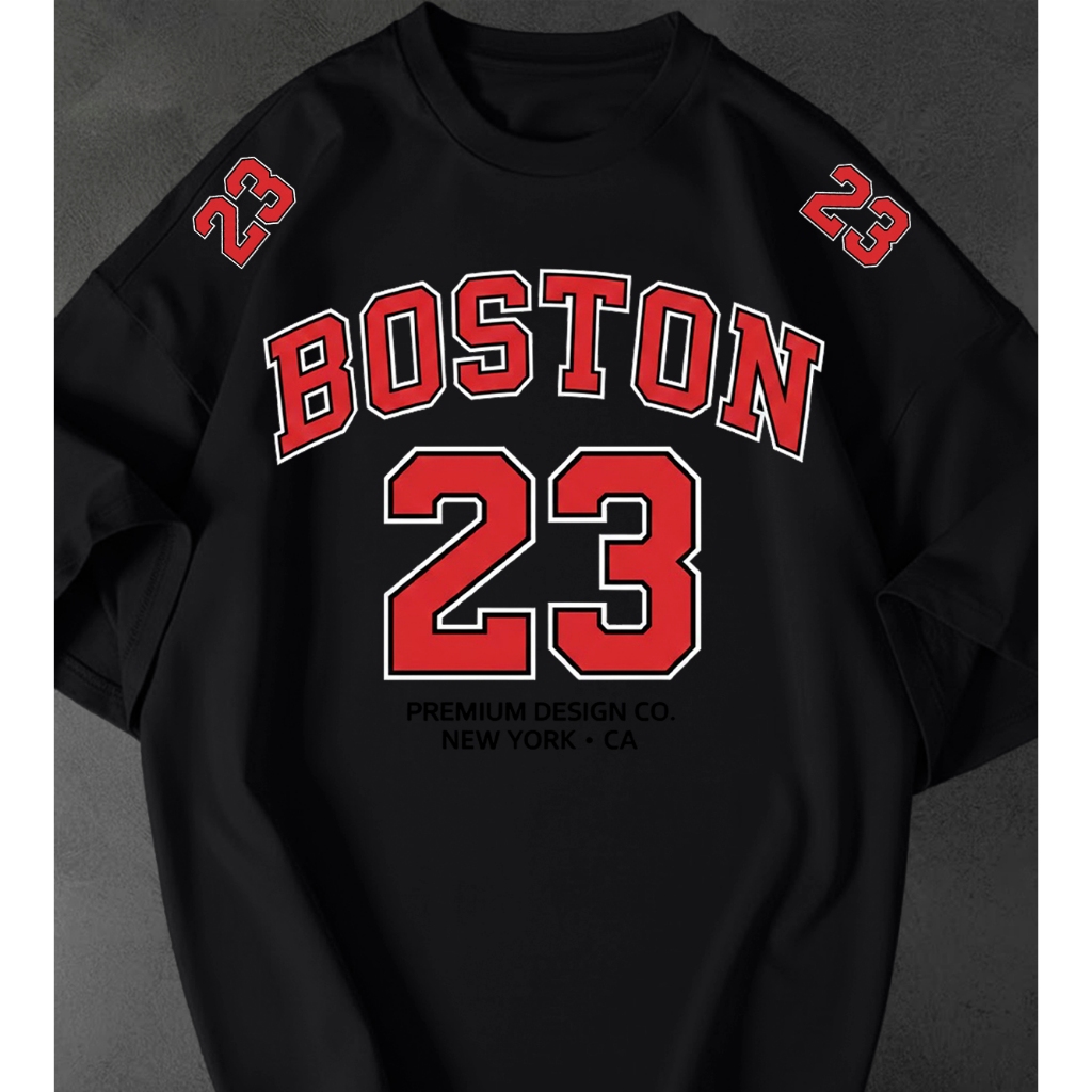 Camisetão Feminina Boston 23 Estampada Streetwear Oversized Estilosa 100% Algodão Premium Tshirt