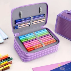 Estojo Box/Estojo Escolar/Estojo de lápis/Estojo com 4 divisórias/Grande capacidade Com 4 Níveis E Zíper 72 canetas