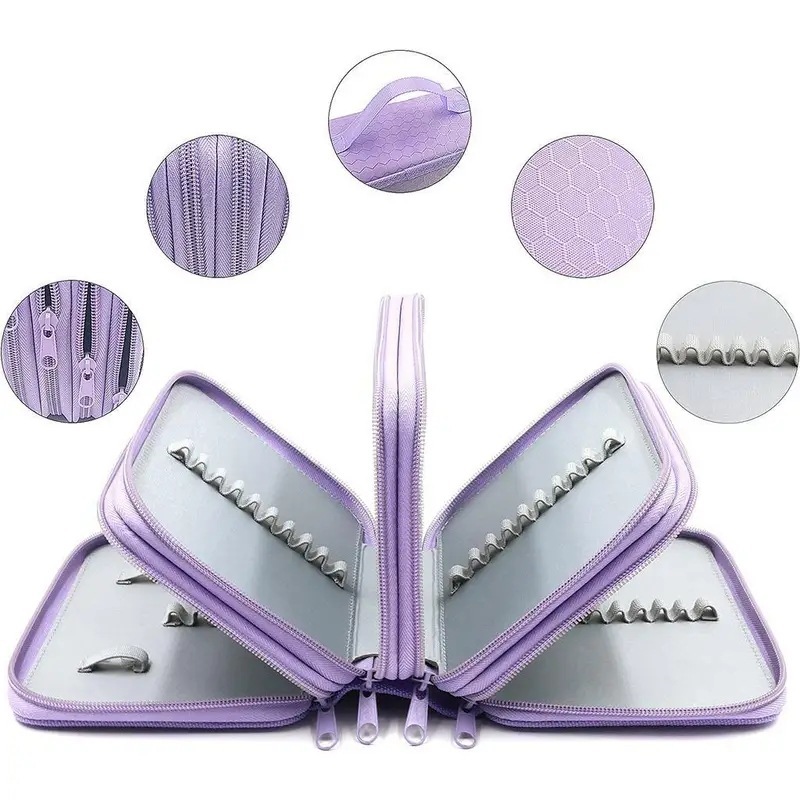 Estojo Box/Estojo Escolar/Estojo de lápis/Estojo com 4 divisórias/Grande capacidade Com 4 Níveis E Zíper 72 canetas — imagem 2 de 2