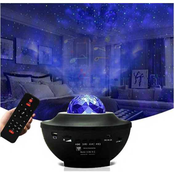 Imagem Projetor Luminária Galáxia Luz Noturna Estrela Música Bluetooth Controle Lâmpada Divertida