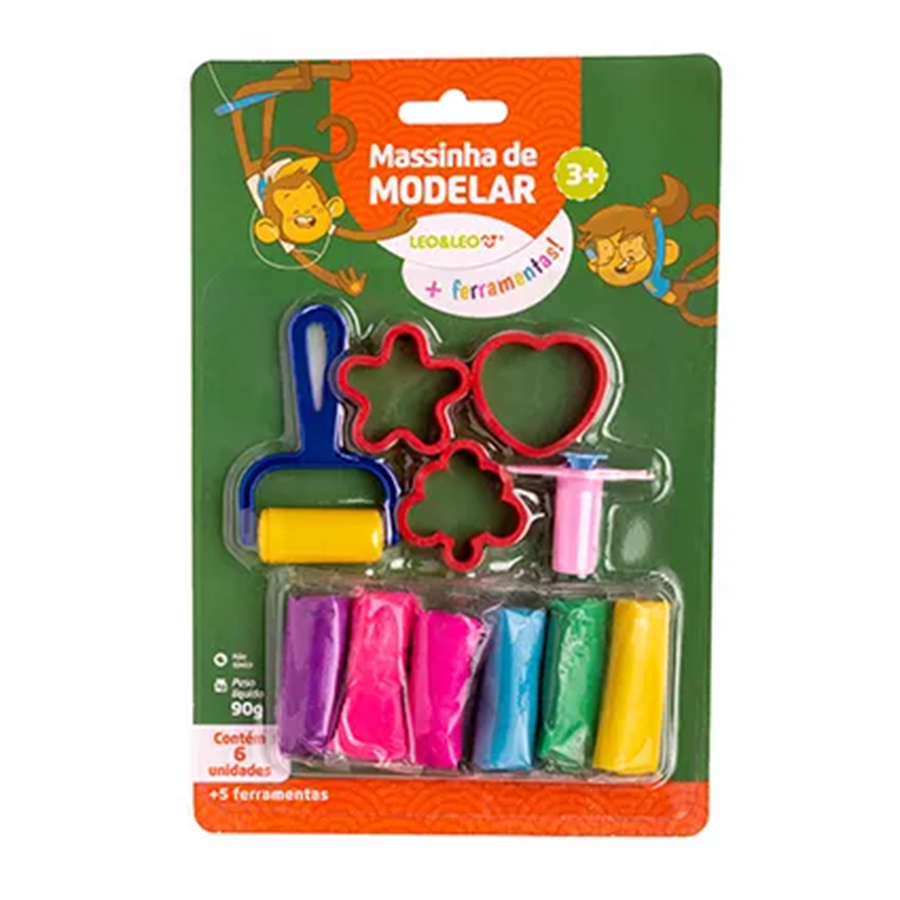 Kit Massinha De Modelar 6 Cores com 5 Pecas Leoeleo em Oferta na Shopee