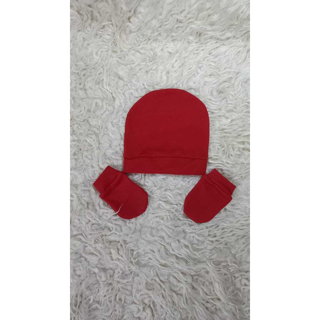 1 kit touca + luva 100% algodão Branco, rosa, azul bebê, vermelho, verde, cinza. Menino e Menina