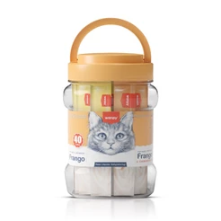 Truly Wanpy Petisco Creamy Sortidos para Gatos Sabor Frango + Frango e Carangueijo Pote 40 Tubos 560g