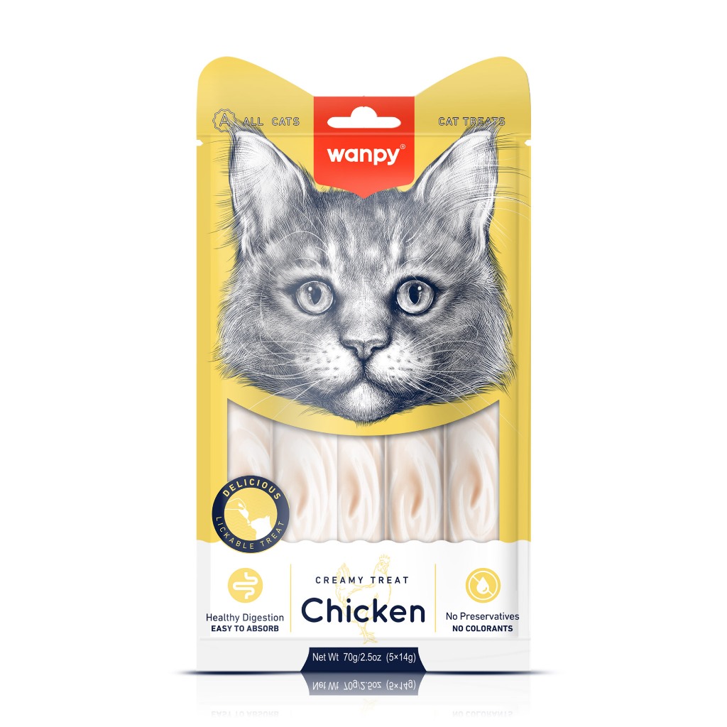 Truly Wanpy Petisco Creamy para Gatos Sabor Frango 70g