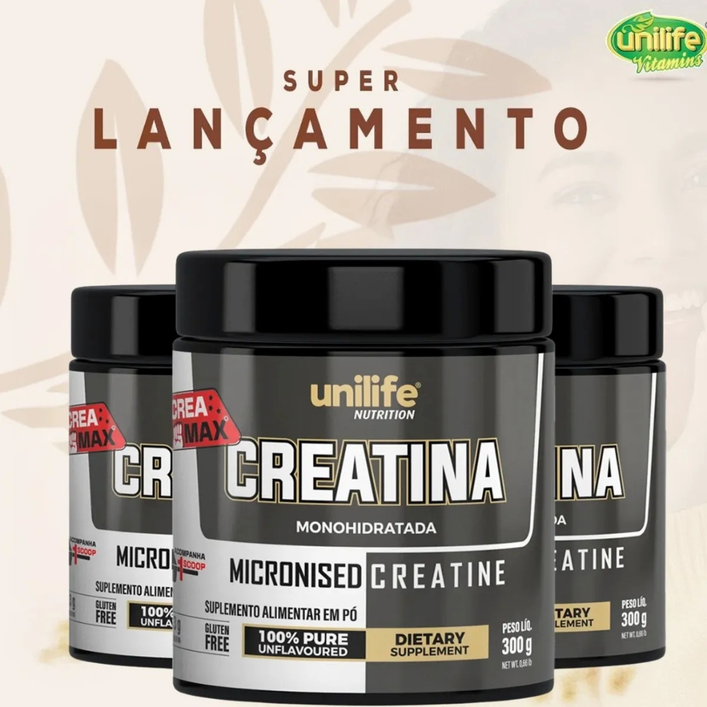 Creatina Pura Monohidratada 300g - Unilife em Oferta na Shopee