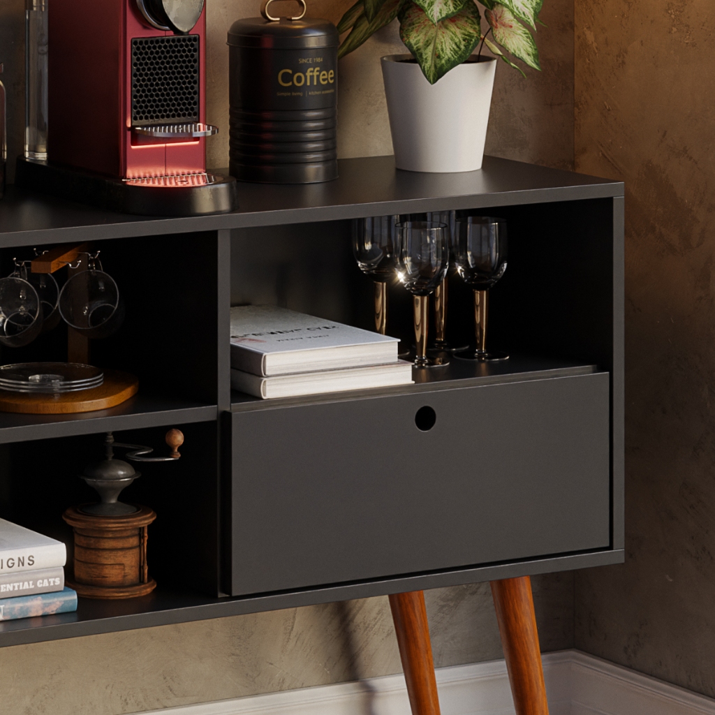 Rack Multiuso Aparador Balcão Premium Pés Palito Sala Cozinha Cantinho do Café - Móveis Bonatto em Oferta na Shopee