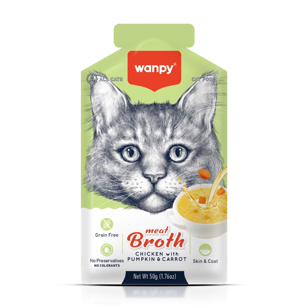 Truly Wanpy Petisco Sopa para Gatos Sabor Frango, Abóbora e Cenoura 50g em Oferta na Shopee
