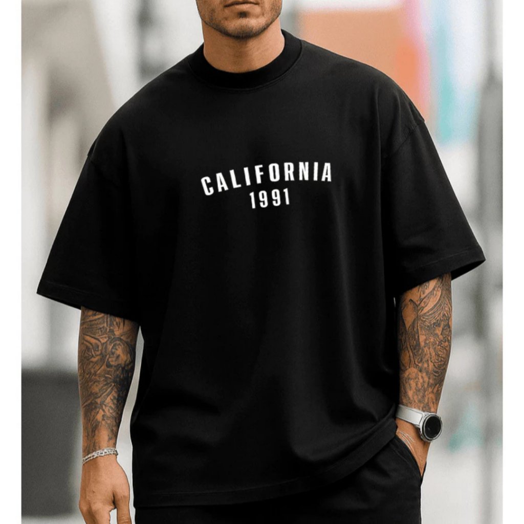 Camiseta Oversized Streetwear Califórnia Camisa 100% Algodão Premium Estampada